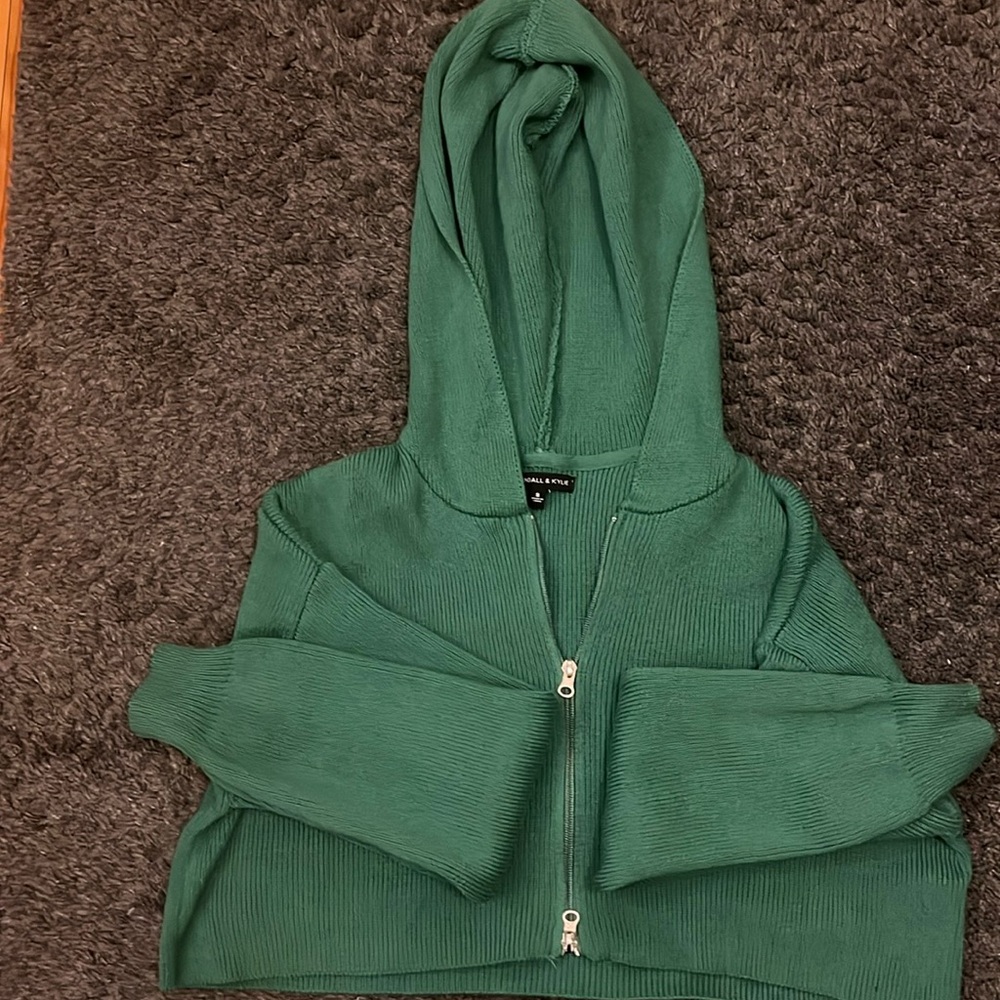 Kendall & Kylie green knit zip